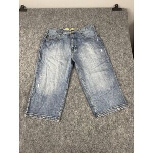 Pepe Jeans London Benny Denim Capris Med Rags Distressed Wide Leg Size 40 NWT